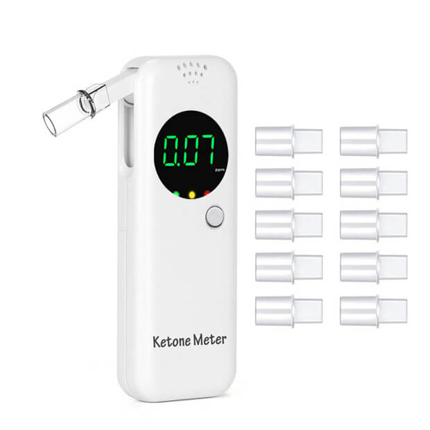 Ketone Breath Meter,Professional Digital Ketone Breath Analyzer Testing  Ketosis with 10 Mouthpieces(Black)